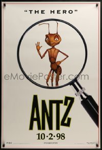 2k052 ANTZ advance 1sh 1998 Woody Allen, computer animated, Woody Allen is The Hero!