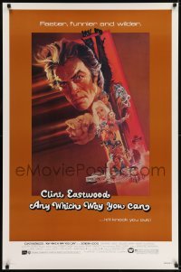 2k054 ANY WHICH WAY YOU CAN 1sh 1980 cool artwork of Clint Eastwood & Clyde by Bob Peak!