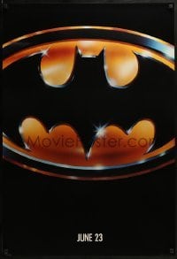 2k082 BATMAN teaser 1sh 1989 directed by Tim Burton, cool image of Bat logo, matte finish!