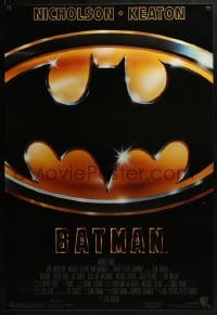2k080 BATMAN 1sh 1989 directed by Tim Burton, cool image of Bat logo, new credit design!