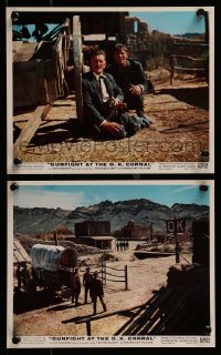 2m194 GUNFIGHT AT THE O.K. CORRAL 2 color 8x10 stills 1957 Kirk Douglas & Burt Lancaster!