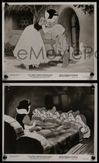 2m933 SNOW WHITE & THE SEVEN DWARFS 3 8x10 stills R1975 Disney cartoon fantasy classic, great images!