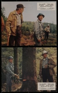 2m007 SOMETIMES A GREAT NOTION 3 color English FOH LCs 1971 Paul Newman, each with Henry Fonda!