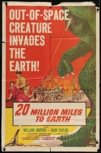 2r011 20 MILLION MILES TO EARTH style A 1sh 1957 out-of-space creature invades the Earth, cool art!