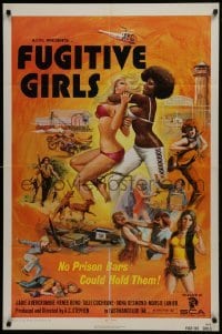 2r002 5 LOOSE WOMEN 1sh 1974 Fugitive Girls, written by Ed Wood, sexy artwork!