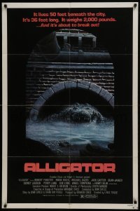 2r043 ALLIGATOR 1sh 1980 cool different artwork of twisted alligator by J. Lamb!
