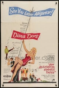 2r044 ALLIGATOR NAMED DAISY 1sh 1957 artwork of sexy Diana Dors in skimpy outfit, Jean Carson!