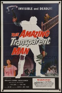 2r049 AMAZING TRANSPARENT MAN 1sh 1959 Edgar Ulmer, cool fx art of the invisible & deadly convict!