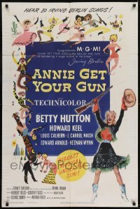 2r063 ANNIE GET YOUR GUN 1sh R1956 Betty Hutton as the greatest sharpshooter, Howard Keel