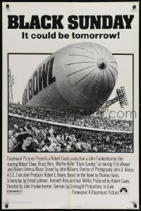 2r134 BLACK SUNDAY 1sh 1977 Goodyear Blimp zeppelin disaster at the Super Bowl!