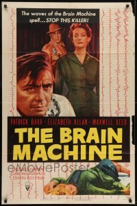 2r161 BRAIN MACHINE style A 1sh 1956 Patrick Barr, he's escaped, the man with murder on his mind!