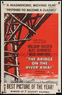 2r168 BRIDGE ON THE RIVER KWAI style A 1sh 1958 William Holden, Alec Guinness, David Lean WWII classic!