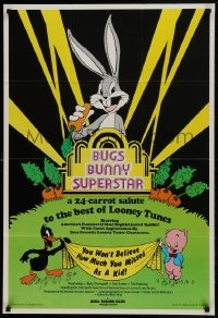 2r177 BUGS BUNNY SUPERSTAR 25x36 1sh 1975 Looney Tunes Daffy Duck & Porky Pig!
