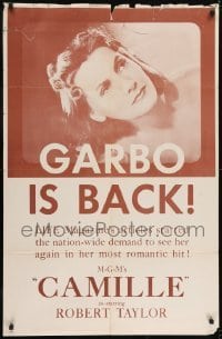 2r190 CAMILLE 1sh R1955 Robert Taylor, portrait of beautiful Greta Garbo!