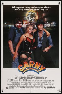 2r197 CARNY 1sh 1980 sexy Jodie Foster, Robbie Robertson, Gary Busey in carnival clown make up!