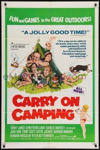 2r201 CARRY ON CAMPING 1sh 1971 Sidney James, English nudist sex, wacky outdoors artwork!