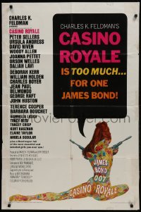 2r205 CASINO ROYALE 1sh 1967 all-star James Bond spy spoof, psychedelic art by Robert McGinnis!