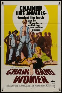 2r208 CHAIN GANG WOMEN 1sh 1971 Michael Stearns, Robert Lott, Barbara Mills, chained like animals!