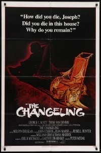 2r212 CHANGELING 1sh 1980 George C. Scott, Trish Van Devere, creepy old wheelchair image!