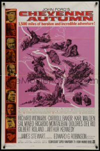 2r218 CHEYENNE AUTUMN 1sh 1964 directed by John Ford, portraits ot top stars + cool Rehberger art!