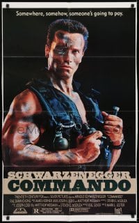 2r236 COMMANDO 25x41 1sh 1985 Arnold Schwarzenegger is going to make someone pay!
