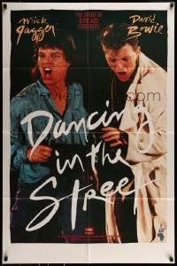2r266 DANCING IN THE STREET 1sh 1985 great huge image of Mick Jagger & David Bowie singing!