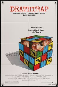2r281 DEATHTRAP style B 1sh 1982 Chris Reeve, Michael Caine & Dyan Cannon in Rubik's Cube!