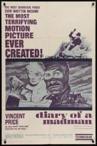 2r298 DIARY OF A MADMAN 1sh 1963 Vincent Price in his most chilling portrayal of evil!