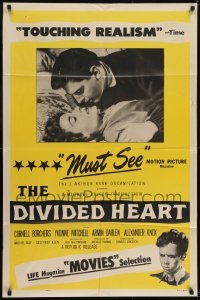 2r314 DIVIDED HEART 1sh 1955 Cornell Borchers gives up her child to foster parents in World War II!