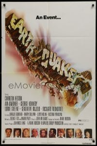 2r342 EARTHQUAKE 1sh 1974 Charlton Heston, Ava Gardner, cool Joseph Smith disaster title art!