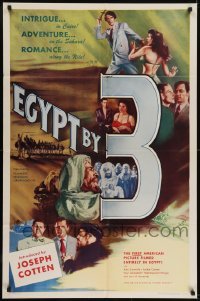 2r345 EGYPT BY 3 1sh 1953 Joseph Cotten, the first American picture filmed entirely in Egypt!
