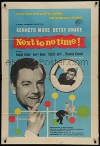 2r694 NEXT TO NO TIME English 1sh 1958 Kenneth More, you'll be laughing and loving every minute!