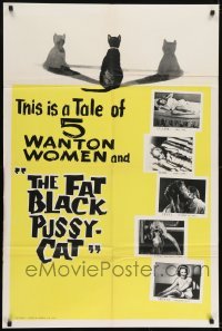 2r378 FAT BLACK PUSSY CAT 1sh 1964 Frank Jamus & Janet Damon in a tale of 5 Wanton Women!