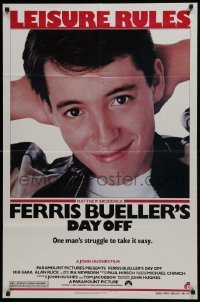 2r382 FERRIS BUELLER'S DAY OFF 1sh 1986 c/u of Matthew Broderick in John Hughes teen classic!