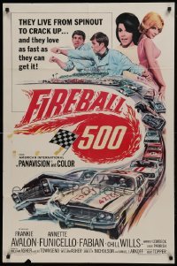 2r385 FIREBALL 500 1sh 1966 race car driver Frankie Avalon & sexy Annette Funicello!