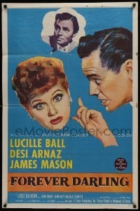 2r402 FOREVER DARLING 1sh 1956 art of James Mason, Desi Arnaz & Lucille Ball, I Love Lucy!