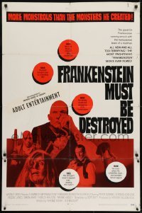 2r408 FRANKENSTEIN MUST BE DESTROYED 1sh 1970 Cushing is more monstrous than his monster!