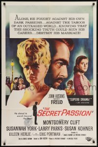 2r414 FREUD 1sh 1963 John Huston, Montgomery Clift, Susannah York, The Secret Passion!