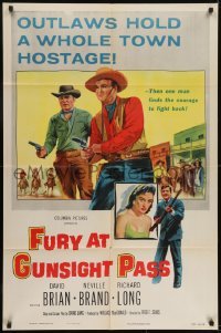 2r430 FURY AT GUNSIGHT PASS style B 1sh 1956 one man finds the courage to fight back!