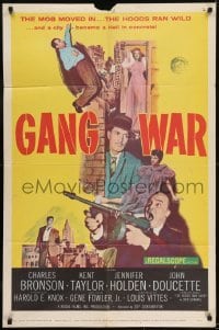 2r435 GANG WAR 1sh 1958 young mobster Charles Bronson in a city that is Hell in concrete!