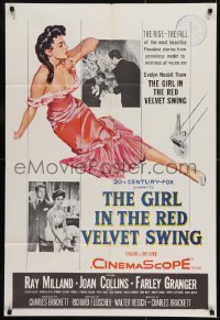 2r441 GIRL IN THE RED VELVET SWING 1sh 1955 art of sexy Joan Collins as Evelyn Nesbitt Thaw!