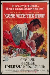 2r449 GONE WITH THE WIND 1sh R1970 Howard Terpning art of Gable carrying Leigh over burning Atlanta!