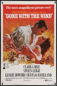 2r450 GONE WITH THE WIND 1sh R1980s Clark Gable, Vivien Leigh, Terpning artwork, all-time classic!