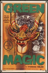 2r470 GREEN MAGIC 1sh 1955 Montalban, cool voodoo documentary, incredible art!
