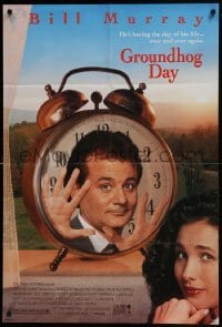 2r472 GROUNDHOG DAY DS 1sh 1993 Bill Murray, Andie MacDowell, directed by Harold Ramis!