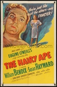 2r478 HAIRY APE 1sh 1944 written by Eugene O'Neill, cool artwork of William Bendix & Susan Hayward!