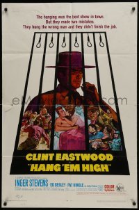2r481 HANG 'EM HIGH 1sh 1968 Eastwood, they hung the wrong man & didn't finish the job!