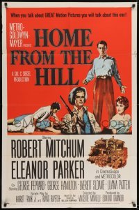 2r512 HOME FROM THE HILL 1sh 1960 art of Robert Mitchum, Eleanor Parker & George Peppard!