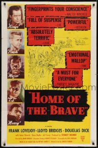 2r513 HOME OF THE BRAVE 1sh R1955 Lloyd Bridges confronts racial prejudice with James Edwards!