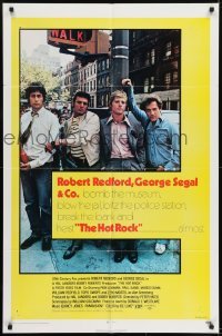 2r527 HOT ROCK 1sh 1972 Robert Redford, George Segal, cool cast portrait on the street!